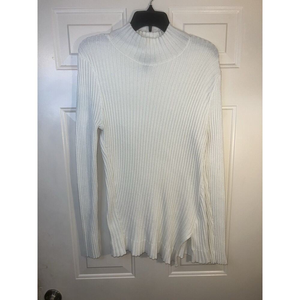INC International Concepts Women’s Mock Neck Sweater Size XL Ivory Turtle Neck
